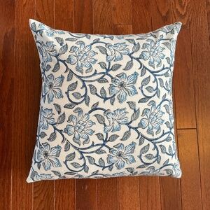 Blue & White Floral Pillow